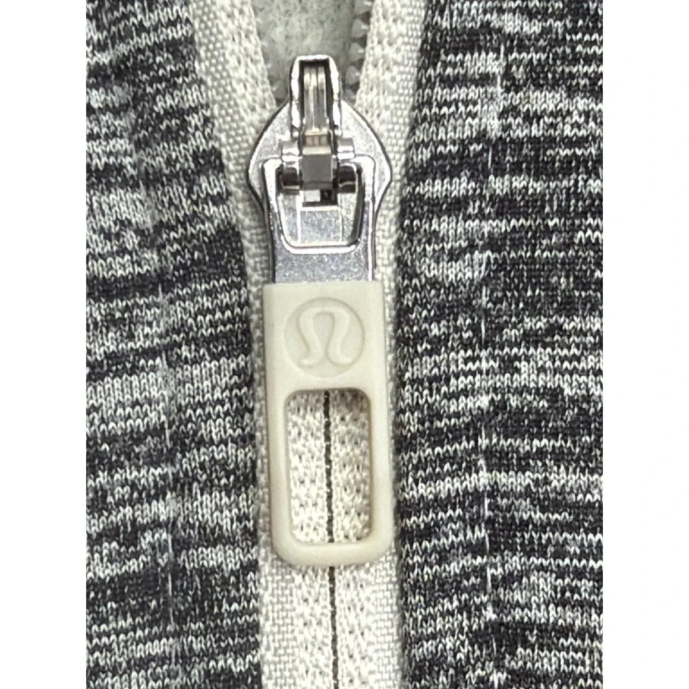 Lululemon Mens Full Zip Hoodie Gray White Space Dye Performance Jacket Large‎